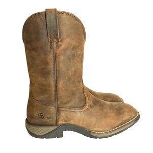 Ariat Mens Ranch Work Boot Square Toe Brown Leather Size 13/47